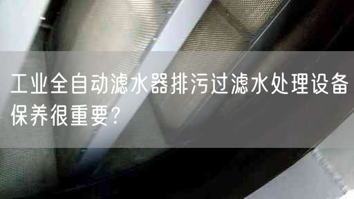 工業(yè)全自動濾水器排污過濾水處理設備保養(yǎng)很重要？